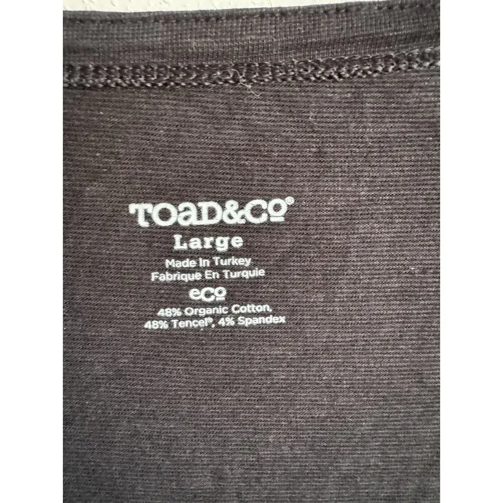 Toad & Co Black Organic Cotton Blend Athletic A-Line Dress Womens L Minimalist